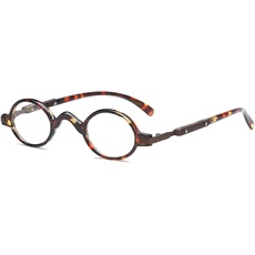 VEVESMUNDO Lesebrillen Herren Damen Retro Runde Klassische Vollrandbrille Arbeitsplatzbrille Vintage Klar Lesehilfe Sehhilfe Brillen mit Sehstärke (1 Stück Schildpatt Lesebrille, 2.0)