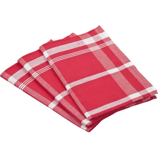 Ross Geschirrtuch »Exclusiv« Blockkaro, 50% Baumwolle, 50% Leinen, 50x70 cm rot
