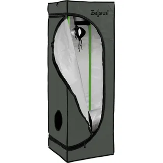 Zelsius Growzelt MyHomeGrow Grow Tent | Indoor Growroom | Growschrank Darkroom Pflanzenzelt Gewächshaus Zuchtzelt (120 x 60 x 180 cm, Grau) - Grau, Schwarz