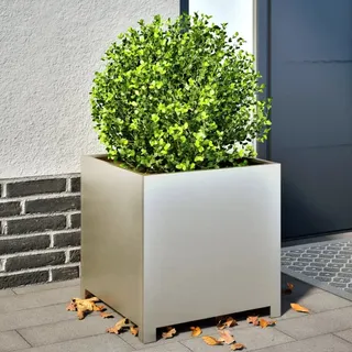 Möbel Pflanzkübel 50x50x50 cm Edelstahl - Beete 851217 - Silber