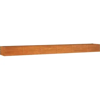 vidaXL Hochbeet Rostig 600x80x45 cm Cortenstahl - Braun