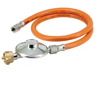 CFH Druckregler 50 mbar + 80 cm Gasschlauch 1/4 lks.
