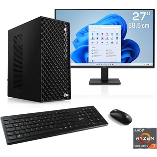 CSL PC-Komplettsystem »Mystic V24104« 27 ′′ AMD Ryzen 7 32 GB RAM 1.000 GB SSD, schwarz