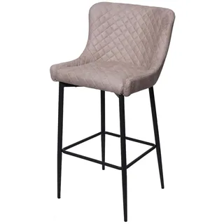 Mendler Barhocker HWC-H79, Barstuhl Tresenhocker, Vintage Metall Fußablage Stoff/Textil grau