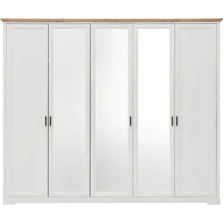 SchlafKONTOR Kleiderschrank Jasmin II im Landhausstil braun