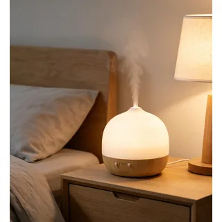 Aroma Diffuser – 2,4-MHz-Ultraschall-Diffusor für ätherische Öle aus Keramik mit Luftbefeuchtung und Schlaf-Nachtlicht, Auto-Off, BPA-frei, geräuschlos, ideal für Schlafzimmer, Büro und als Geschenk