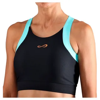 Endless Crop Sport-top - Black Aqua - M
