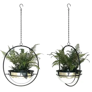 DanDiBo Ambiente Blumenampel 25 x 12,5 x 25 cm Silber