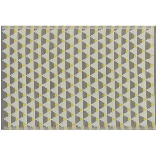 Beliani Kurzflor-Outdoor-Teppich Hisar 180/120 cm - Grau, , Kunststoff , Grafikmuster , Rechteckig , 120x180 cm , Teppiche und Böden, Teppiche, Orientteppiche