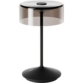 SIGOR Numotion - Dimmbare LED Akku-Tischleuchte Indoor & Outdoor, IP54 spritzwassergeschützt, Höhe 26,5 cm, aufladbar mit Easy Connect, 12 h Leuchtdauer, nachtschwarz