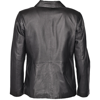 Lederjacke JCC "Lederblazer 310174401", Damen, Gr. 38, schwarz, Obermaterial: 100% Lammleder LEL. Futter: 100% Polyester PES., Jacken Lederjacke