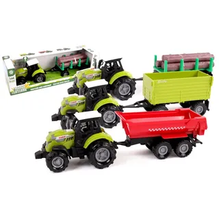 LE MONDE DE LA FERME - Traktor mit Anhänger - Bauernhof - 022772-1/64 - Freilauf-Fahrzeug - Zufälliges Modell - Metall - Kinderspielzeug - Landwirtschaftlich - Fahrzeug - Landwirtschaft - Ab 3Jahren
