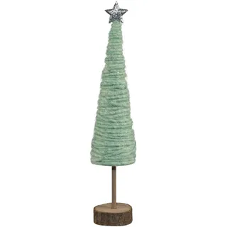 Dekobaum CREATIV HOME "Tannenbaum", grün (eisgrün), H:46cm Ø:10cm, Wolle, Dekofiguren, Dekobaum, aus Wolle mit Holzfuß