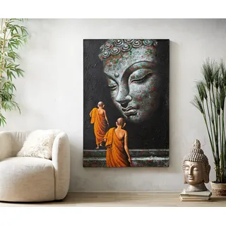 DELIFE Gemälde Dafina 100x150 cm Mehrfarbig Acryl auf Leinwand - Bunt, Schwarz