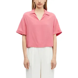 Druckbluse S.OLIVER, Damen, Gr. 46, marsala pink, Web, Obermaterial: 100% Viskose, gemustert, lässig geschnitten hüftlang, V-Ausschnitt, abgesteppte Kante, Blusen Druckbluse, Sommerbluse mit Allover-Print