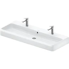 Duravit Qatego Aufsatzwaschtisch, 1200x470mm, mit Überlauf, Unterseite geschliffen und glasiert, DuraCeram, 238212, Farbe: 2 Hahnlöcher