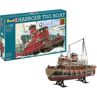 Revell Modellbausatz Schiff 1:108 - Harbour Tug Boat im Maßstab 1:108, Level 4, originalgetreue Nachbildung mit vielen Details, Hafenschlepper, 05207, verschieden