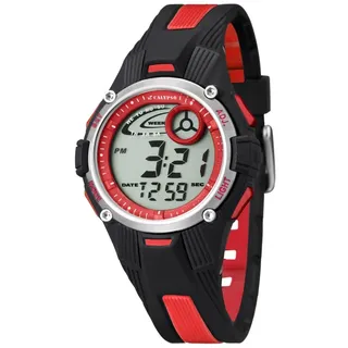 Calypso Herren Digitaluhr schwarz/rot, Kunststoff Armband, Durchmesser: 36mm, Wasserdichtigkeit: 10 Bar, K5558/5