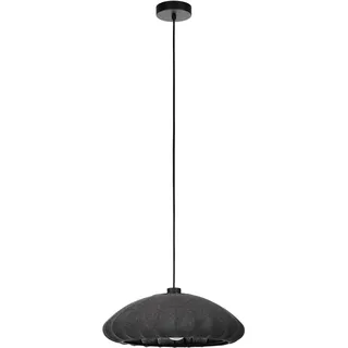 EGLO Hängeleuchte Barlaston, 1-flammige Pendelleuchte Esszimmerlampe Grau Schwarz, Hängeleuchte, Ø 45cm, schwarz