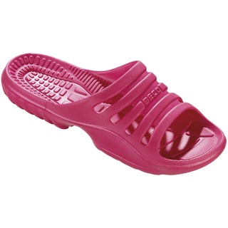 BECO Badeschuhe Damen – leichte EVA Badesandalen Damen mit komfortablem Fußbett, Aquaschuhe Damen ideal für Schwimmbad oder Strand – in Pink, Größe: 37