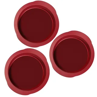 BlessFly Silikon Kuchenform Rund, Antihaft Klein Backform 10cm/15cm/20cm, Flexible BPA freie Silikon Backform Pfannen für Schicht Kuchen, Pizza, Käse, Schokolade (15cm/3PCS)