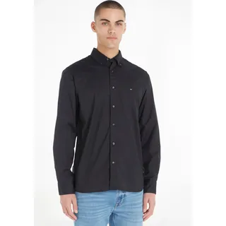 Tommy Hilfiger CORE FLEX POPLIN RF SHIRT Freizeithemden Herren, Schwarz L