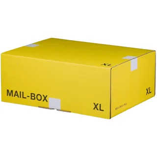Versandkarton 460x333x174mm MAILBOX XL mit Steckverschluss wiederverschließbar gelb