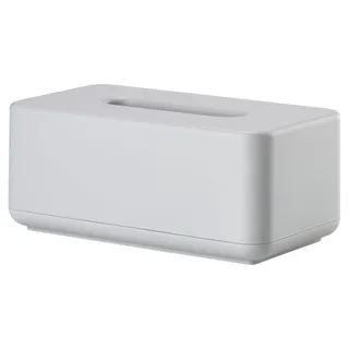 Zone Denmark Ume Taschentuchbox – Nachfüllbare Kosmetiktucher Box für Bad, Küche und Flur – Tissuebox aus Kunststoff – 25,6 x 14 x 10,7 cm – Soft Grey (Grau)
