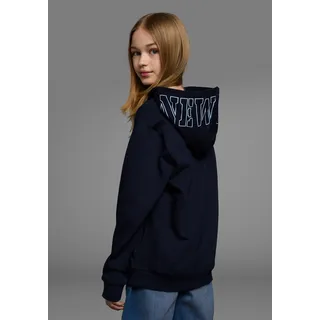 KIDSWORLD Kapuzensweatshirt ", Hoodie mit Print auf der Kapuze", Langarm, weite Passform, stylischer Druck, Basic-Stil, marine