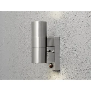LED Up-Down Edelstahl Außenwandleuchte, Fassadenbeleuchtung mit Bewegungsmelder