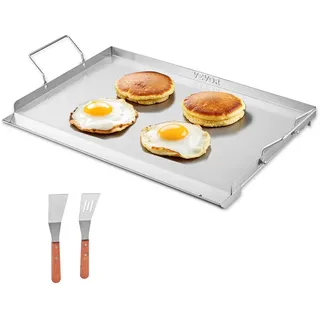 Vevor Grillpfanne 585 x 365 mm Edelstahl Silber/Weiß