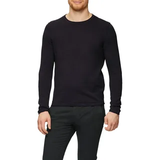 Rundhalspullover S.OLIVER, Herren, Gr. L, lila (aubergine), Obermaterial: 100% Baumwolle, unifarben, regular fit taillenbedeckt, Rundhals, gerader Abschluss, Pullover Rundhalspullover, mit Rundhalsausschnitt