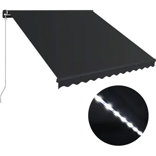 vidaXL Markise Manuell Einziehbar mit LED 300x250 cm Anthrazit - Grau