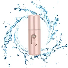 Nano Face Mist Sprayer, Tragbarer Feuchtigkeitsbefeuchter, Wiederaufladbarer USB Feuchtigkeitssprüher für Kalten Nebel(Rosa)