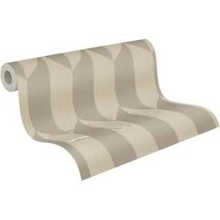 A.S. Création AS Creation Vliestapete Grafik 3D-Effekt 10,05 m x 0,53 m Silber, FSC®