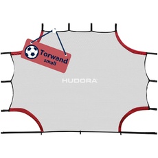 HUDORA Torwand Small - Vielseitiges Tornetz mit 4 verstärkten Ziellöchern - Robustes Tornetz mit Klettverschlüssen für viele Spieloptionen - Hochwertige Outdoor Torwand für Freizeit & Training