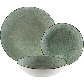 Geschirr Versa grün Porzellan 18 Stücke - Grün