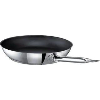 Schulte-Ufer Industar FRY PAN 163059-24 Bratpfanne, 24 cm max. Durchmesser, Edelstahl, Induktionsherd-geeignet, Antihaftbeschichtung - Silber