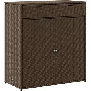 Gartenschrank Braun 105x55x113 cm Poly Rattan - Braun