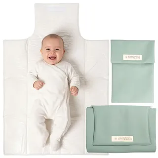 MIMUSELINA Set mit tragbarer Wickelunterlage Unterwegs und Wickeltasche | Wasserdicht, faltbar und aus Kunstleder | Baby-Zubehör für unterwegs oder auf Reisen