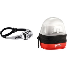 PETZL Unisex – Erwachsene Swift RL Stirnlampe, Schwarz, 8 x 8 & Erwachsene Noctilight Stirnlampe Schutzhülle, One Size, Schwarz/Orange