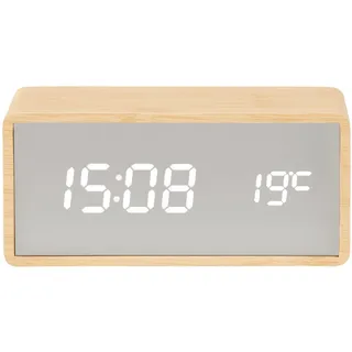 Karlsson Wecker Mirror - Braun - 16x15x7cm | Rechteck - Modern - Thermoplast - Wecker für Schlafzimmer