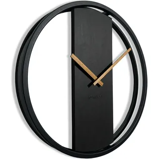 Wanduhr groß ohne tickgeräusche LOFT OVAL Metall schwarz 3D XXL modern Holz Badezimmer Wohnzimmer - Braun