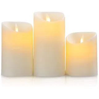 salcar LED Kerzen 15 cm 12,5 cm 10 cm weiß