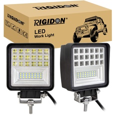 RIGIDON 2 Pcs Auto quad scheinwerfer, 4 Zoll 10cm 126W Spot Flood Combo offroad beleuchtung für SUV ATV, Traktor, LKW, 4x4, 6000K led nebelscheinwerfer, led arbeitsscheinwerfer, led arbeitslicht