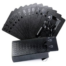 LEEFE Joyoldelf Coole Poker-Spielkarten mit schwarzer Goldfolie, wasserdichtes Kartenspiel mit Geschenkbox, Verwendung für Party und Spiel
