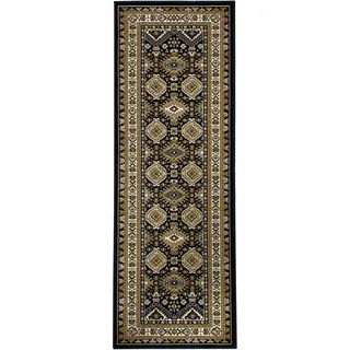 Läufer OTTO HOME "Diantha" Gr. 13, braun (dunkelbraun), B:90cm H:7mm L:250cm, Kunstfaser, Teppiche, Läufer, Orient-Optik, mit Bordüre, Läufer, Brücke, Kurzflor, elegant