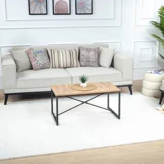 Livabliss Pomer Wohnzimmer Teppich modern – Abstrakt Design in Marmor Optik für Wohnzimmer 200x275 cm, Esszimmer, Schlafzimmer - Marmor Teppiche groß, weicher Teppich Kurzflor in Creme