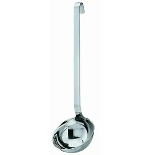 Rösle Haken Schöpflöffel Schöpfkelle mit Hakengriff, Edelstahl 18/10, Spülmaschinengeeignet,