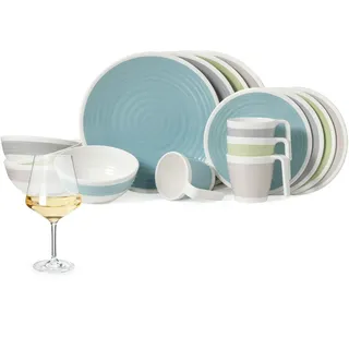 moritz Harmonie Melamin Geschirr-Set 16-tlg. für 4 Personen creme/beige